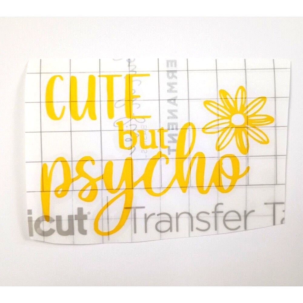 Cute but psycho vinyl Decal Fun girl Quote Sticker Car Window Laptop Decals